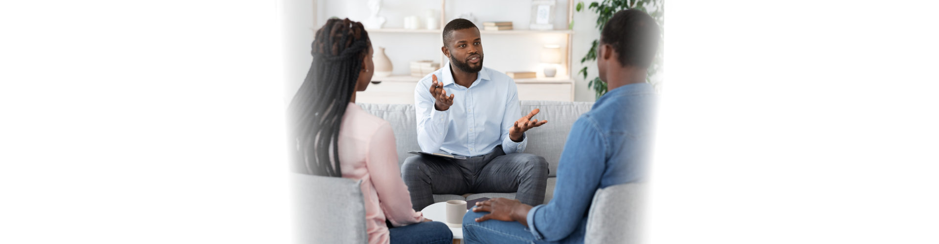 couple talking to a counselor